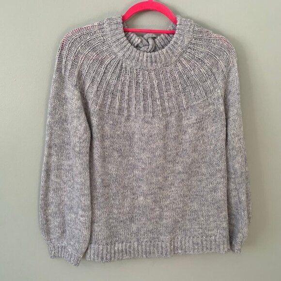 LC Lauren Conrad gray long balloon sleeve crewneck lightweight‎ sweater - Picture 1 of 11